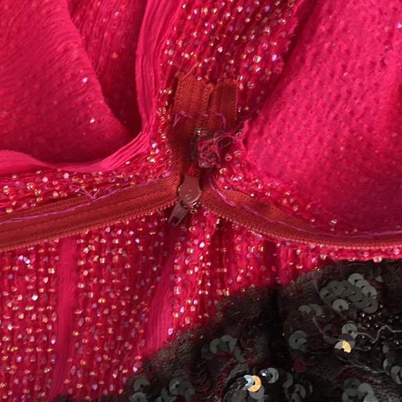 Custom made costume for a show. Flapper Dress. red with black accents. - Picture 8 of 8